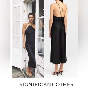 Revolve Sold Out Significant Other Vienna Midi Dress in Black
